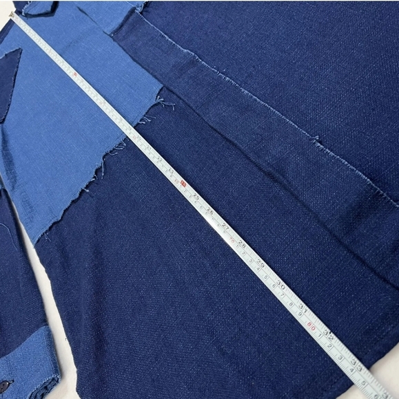 Sandrine Rose x Free People Long Shirt Women’s Small Patchwork Handmade Blue - Picture 8 of 8